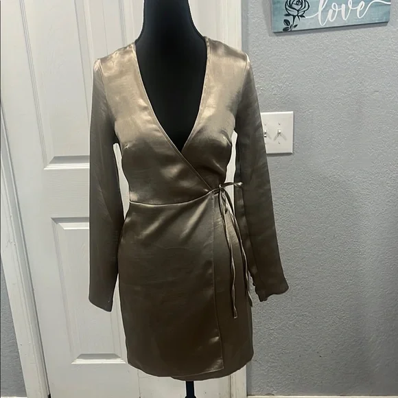 ASOS Dresses Asos Gold Vneck Sheath Dress For Cocktail Poshmark